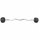 Штанга фиксированная изогнутая обрезиненная Zelart Rubber Hexagon Barbell TA-6231 25 кг Черный (58363128) - изображение 2
