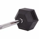 Штанга фиксированная изогнутая обрезиненная Zelart Rubber Hexagon Barbell TA-6231 25 кг Черный (58363128) - изображение 4