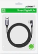 Кабель Ugreen US284 USB 2.0 to Angled USB Type-C Cable Aluminum Shell with Braided 3A 0.5 м Black (UGR-50940) - изображение 7