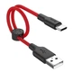 Кабель Hoco USB - Type-C короткий 0,25м 3A силікон X21 Plus Red (X21_025_C_Red) - зображення 3