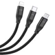 Кабель hoco. U104 Ultra, 3-в-1 для Lightning 2.4A / Micro-USB 2.0A / Type-C 6A, нейлонова обплетення, підтримка протоколів швидкого заряджання QC / FCP / AFC - зображення 3