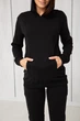 Спортивный костюм для беременных и кормящих (штаны с высоким бандажным поясом, худи с молниями для кормления) - Черный XL - изображение 5
