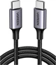 Кабель Ugreen US261 USB Type-C to USB Type-C 60Вт Round Cable Nickel Plating Aluminum Shell 3A 0.5 м Black/Gray (UGR-50149) - изображение 2