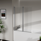 Скляна шторка для ванни AVKO Glass RDY19 60+40x140 Silver - зображення 2