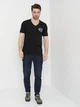 Футболка хлопковая длинная мужская Armani Exchange 11006.1 S Черная - изображение 3
