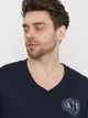 Футболка хлопковая длинная мужская Armani Exchange 11006.2 S Темно-синяя - изображение 4