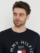 Футболка хлопковая длинная мужская Tommy Hilfiger 11032.2 S Темно-синяя - изображение 4