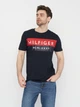 Футболка хлопковая длинная мужская Tommy Hilfiger 11041.2 S Темно-синяя - изображение 1