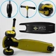 Самокат трехколесный 84377 Best Scooter ЖЕЛТЫЙ, складной алюминиевый руль, 3 колеса PU со светом - изображение 4