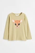 Реглан для дівчинки бежевий Олень H&M 134-140см (400091556) - зображення 1
