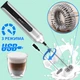 Спінювач для молока акумуляторний Premium Milk Frother MFB1501D 3-швидкісний капучинатор для вершків і молока з Подвійним вінчиком Сучасний Срібний - зображення 1
