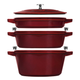 Набір посуду Staub Stackable 4 предмети бордовий (14552687) - зображення 2