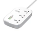 Сетевой фильтр удлинитель 3 розетки с 4 USB 2м с защитой с заземлением Ldnio 2500W 10A WiFi Белый (SCW3451) - изображение 2