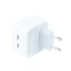 Мережевий зарядний пристрій 2 x USB-C XO L102 Білий 35W QC3.0 + PD - зображення 5