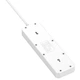 Мережевий фільтр подовжувач 5 розеток 4 USB 2 м із захистом Ldnio 2500W 10A QC 3.0 + PD + AutoID 3.4A Білий (SC5415) - зображення 4