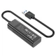 USB-хаб Hoco HB25 Easy mix 4-in-1 converter(USB to USB3.0+USB2.0*3) Black - изображение 2