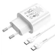 Сетевое зарядное устройство Hoco N22 Jetta PD25W charger set(Type-C to Type-C)(EU) White - изображение 2