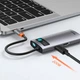 USB-хаб Baseus Metal Gleam Series 4-in-1 Multifunctional Type-C HUB Docking Station Gray - изображение 4