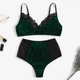 Женская пижама No Brand бархатная Velvet: лиф и шорты зеленая (изумрудная) L - изображение 6