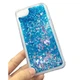 Чехол Glitter для Iphone 5 / 5s / SE Бампер Жидкий блеск синий - изображение 2