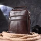 Зручна чоловіча сумка з ручкою шкіряна 21276 Vintage Коричнева - зображення 8