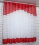 Кухонная занавеска VR-Textil № 078к красный с белым 280х170 см (50-461) - изображение 2