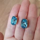 Позолоченные серьги Hand Made с кристаллами Swarovski голубого оттенка - изображение 2