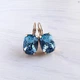 Позолоченные серьги Hand Made с кристаллами Swarovski голубого оттенка - изображение 4
