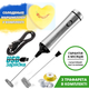 Капучинатор для молока электрический от USB Schwarz&Mayer Milk Frother капучинатор мощный пеновзбиватель из нержавеющей стали 2 скорости + 3 выборчных трафарета в КОМПЛЕКТЕ - изображение 1