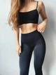 Бесшовный топ на тонких бретелях black. Размер L/XL - изображение 2