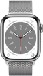Smartwatch Apple Watch Series 8 GPS + Cellular 41mm Silver Stainless Steel Case with Silver Milanese Loop (MNJ83) - obraz 2