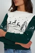 Різдвяний жіночий світшот з Оленями Green XXL | 52-54 UKRS-8831 UkrGlamour - изображение 3