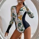 Женский спортивный купальник на молнии с цветами 1722_13-49 S - изображение 3