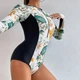 Женский спортивный купальник на молнии с цветами 1722_13-49 S - изображение 5