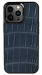 Чохол-накладка із темно-синьої шкіри крокодила для iPhone 12 Mini - зображення 1