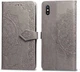 Чохол Vintage для iPhone X книжка з візерунком шкіра PU сірий - зображення 8