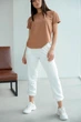 Женские спортивные штаны ONIOS Sport pants for women молочные M 983307 - изображение 7
