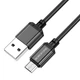 Кабель для зарядки и передачи данных Borofone BX87 Sharp Черный 1 м USB – Micro USB 60 Вт 3 А (BX87MB) - изображение 1