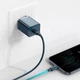 Зарядное устройство Блок и Кабель для Айфона Baseus Super Si 20W Быстрая зарядка Quick Charger Power Delivery + Кабель Type-C to Lightning 20W Синий - изображение 4