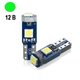 Автолампа светодиодная T5 W2x4.6d, 3030 х 3 smd, зеленая, 12 В - изображение 1