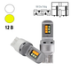 Автолампа светодиодная W21/5W / 7443, цоколь W3x16q, 3535 x 12 smd, бело желтая, 12 - 24 В - изображение 1