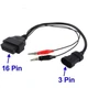 Перехідник OBD2 FIAT, Alfa Romeo, LANCIA, Chery 3 pin на 16 pin OBD2 для підключення діагностики до авто (3pin - 16pin) - зображення 3