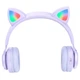 Дитячі навушники з котячими вушками RGB підсвічуванням HOCO W39 Cat Ear kids Bluetooth Фіолетові - зображення 2