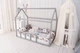 Детская кровать домик Монтессори BUSY WOOD напольная Модель 2 190х80 см серая - изображение 6