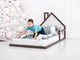 Дитяче ліжко будиночок Монтессорі BUSY WOOD на підлозі Модель 3 120х60 см темне - зображення 4