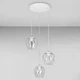 Люстра подвесная Лофт Light House LS-17191F-3 WH+CL (300) белая, плафон прозрачный - изображение 1