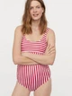 Купальник закритий МАМА жіночий H&M 0833484 S Червоний/Полоска - зображення 2