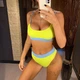 Купальник No Brand раздельный Daily трикотажный с топом и завышенной талией салатовый M - изображение 2