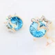 Сережки з кристалами Сваровські 12936 1,5см*15мм Блакитний - зображення 2