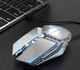 Игровая беспроводная мышь Uiosmuph со светодиодной подсветкой 2.4G. Цвет - Серебристый - изображение 2